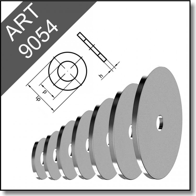 Шайба плоская увеличенная  (4-8 внешн. диаметров для 1-го внутр.) ART  9054, нерж. сталь A2