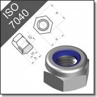 Гайка шестигранная самоконтрящаяся высокая ISO 7040 (DIN 982), нерж. сталь A2