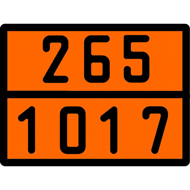 Табличка по ДОПОГ 265/1017 (хлор)