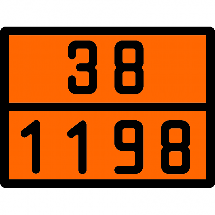 Табличка по ДОПОГ 38/1198 (формальдегида раствор легковоспламеняющийся)