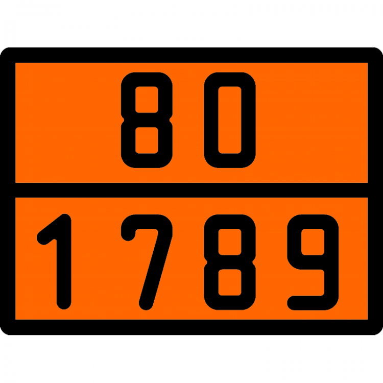 Табличка по ДОПОГ 80/1789 (кислота хлористоводородная)