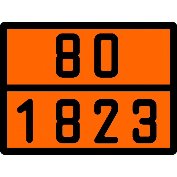 Табличка по ДОПОГ 80/1823 (натрия гидроксид твердый)